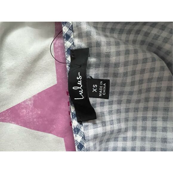 NWT Lulus blue and white gingham cropped tank top XS - Picture 3 of 4